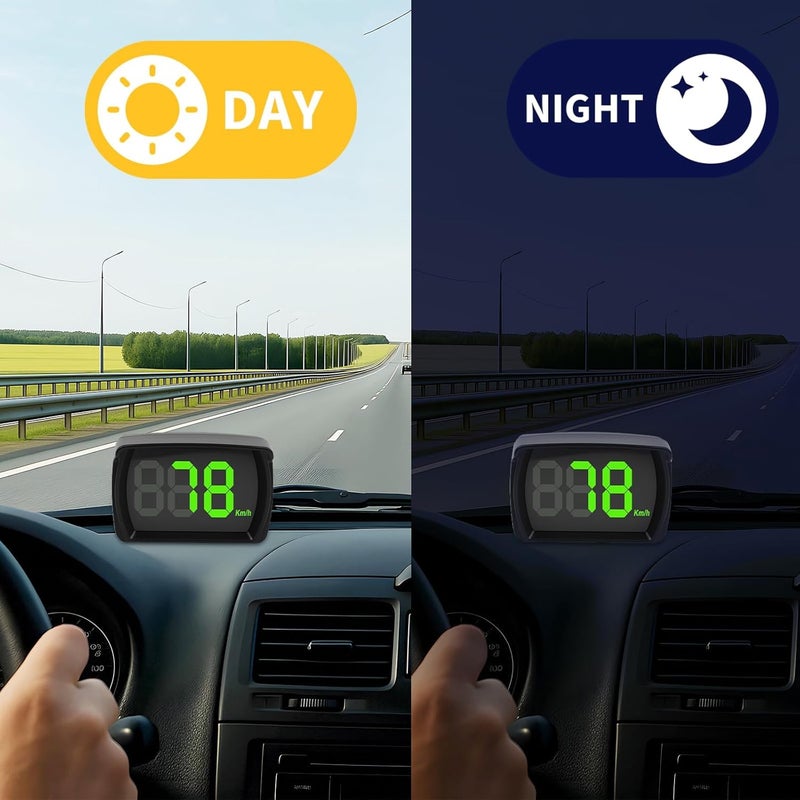 Ulker GPS HUD Speedometer Head-Up Display KM/H Digital Speedometer with LED Large Font Display for Car, Plug and Play for Truck Motor SUV Golf Cart All Vehicles - Image 3